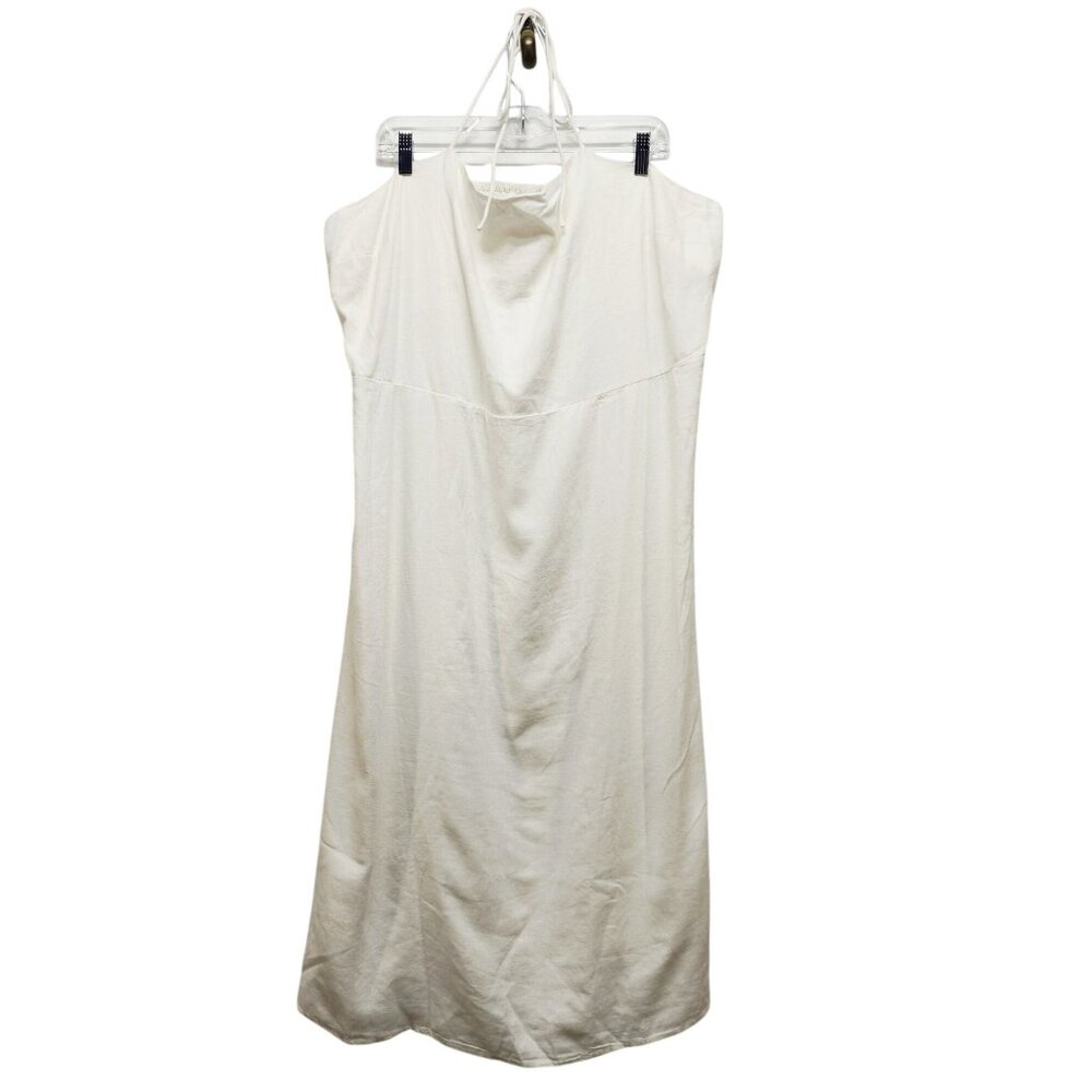 White Halter Womens Maxi Dress By The Drop Size 3X Smocked Back With Lining